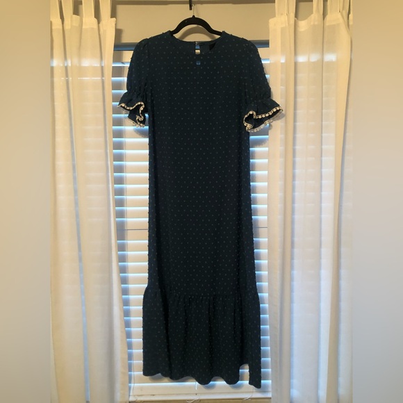 Navy Swiss Dot Dress - Picture 1 of 3